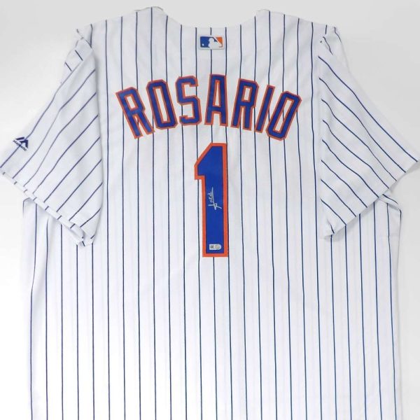 Amed Rosario Autographed Mets Replica Jersey - 2018 Cool Base (White)- t0028180000018n