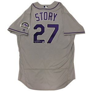 Trevor Story Autographed & Inscribed Rockies Authentic Jersey - 2016 Road (Grey)- t0015010200016n
