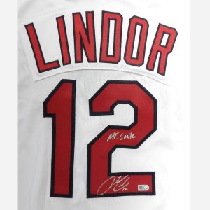 Francisco Lindor Autographed & Inscribed White Replica Jersey- t0004130500018n