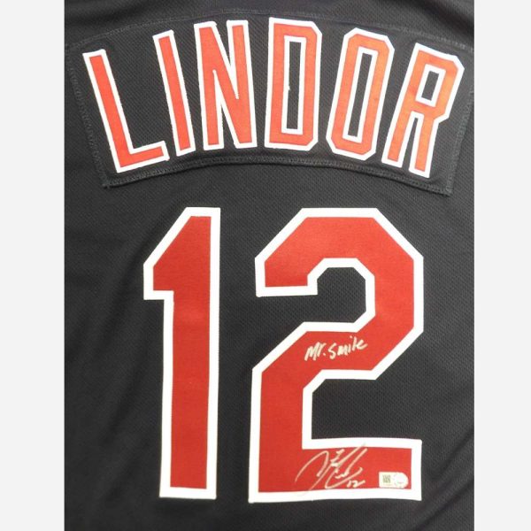Francisco Lindor Autographed & Inscribed Navy Replica Jersey- t0004140500018n