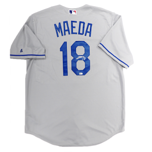 Kenta Maeda Autographed Dodgers Replica Jersey - 2016 Road (Grey)- t0008110000016n