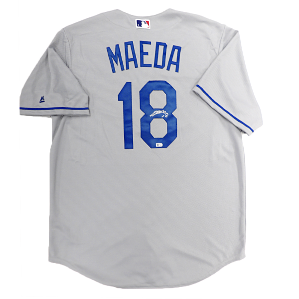 Kenta Maeda Autographed Dodgers Replica Jersey - 2016 Road (Grey)- t0008110000016n