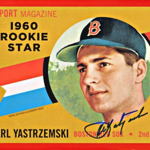 Carl Yastrzemski Autographed Red Sox Jumbo Card - 1960 Topps Chrome Rookie Red # to 5- t0011511000060y