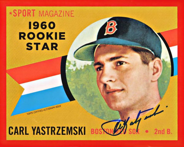 Carl Yastrzemski Autographed Red Sox Jumbo Card - 1960 Topps Chrome Rookie Red # to 5- t0011511000060y