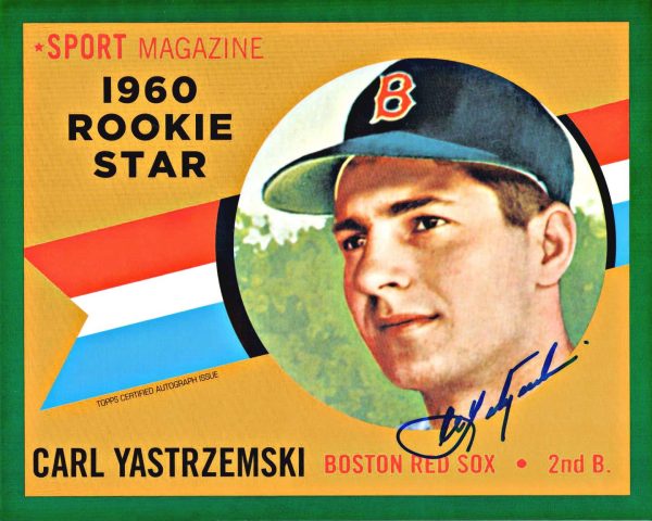 Carl Yastrzemski Autographed Red Sox Jumbo Card - 1960 Topps Chrome Rookie Green # to 50- t0011513000060y