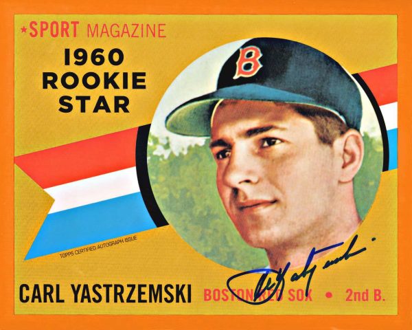 Carl Yastrzemski Autographed Red Sox Jumbo Card - 1960 Topps Chrome Rookie Orange # to 25- t0011514000060y