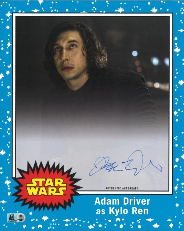 ADAM DRIVER # TO 10 BLUE AUTOGRAPHED OVERSIZED TRADING CARD- w1004600000000n