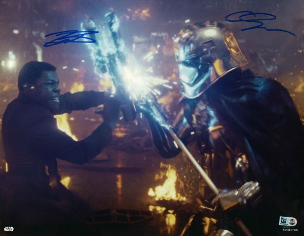 Gwendoline Christie and John Boyega as Captain Phasma and Finn 11x14 Autographed in Blue Ink Photo- w10464300174d0n