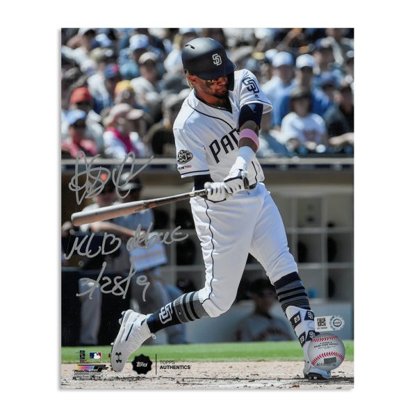Fernando Tatis Jr. Autographed 8"x10" Photo - Inscribed 'MLB Debut 3/28/19'- t003740mk0020n