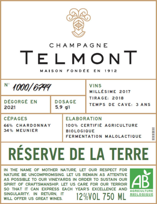 Champagne Telmont Reserve De La Terre 2017- 1373011