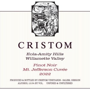 Cristom Mt. Jefferson Cuvee Pinot Noir (375ML half-bottle) 2022- 1576156