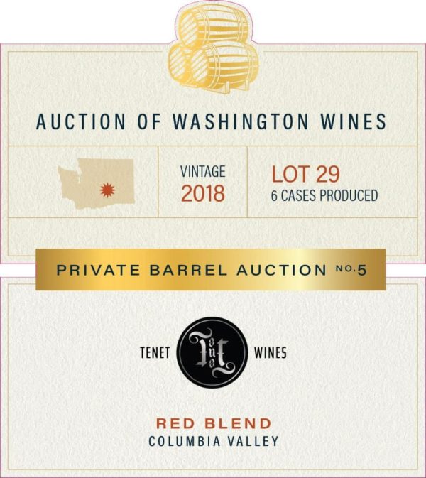 Tenet Red Blend (Washington Barrel Auction) 2018- 1807637