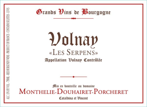 Monthelie-Douhairet-Porcheret Volnay Les Serpens 2021- 1532604