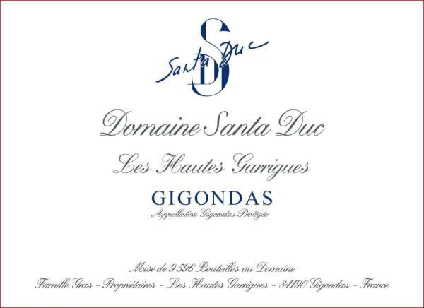 Domaine Santa Duc Les Hautes Garrigues Gigondas 2020- 1392448