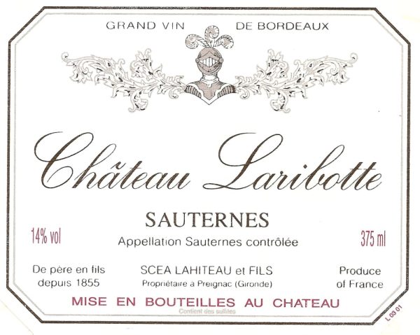 Chateau Laribotte Sauternes (375ML half-bottle) 2022- 1865482