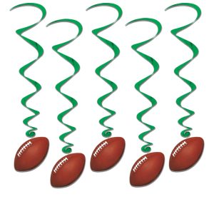 Football Whirl Decorations - 5 Per Unit by Windy City Novelties- DEC50229UN