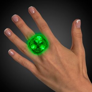 LED Green Diamond Ring by Windy City Novelties- LIT28-LIT286EA