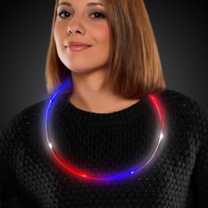 LED Patriotic Light Chaser Necklace by Windy City Novelties- LIT1170EA