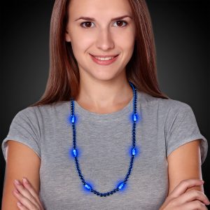 LED Blue 30" Beaded Necklace by Windy City Novelties- LIT49-LIT491EA