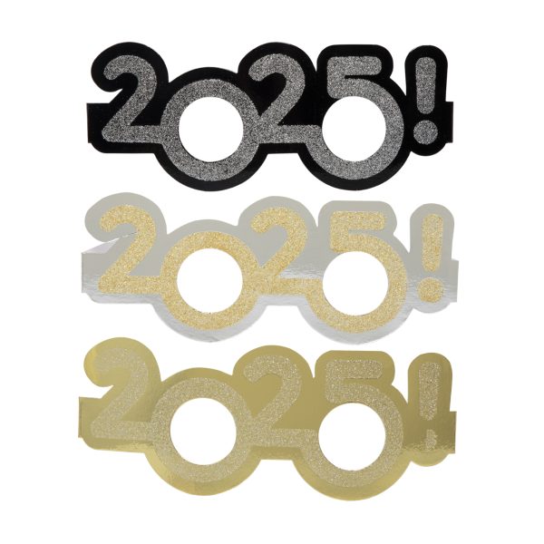 Black, Gold & Silver 2017 Glasses - 6 Per Unit by Windy City Novelties- GLS294UN