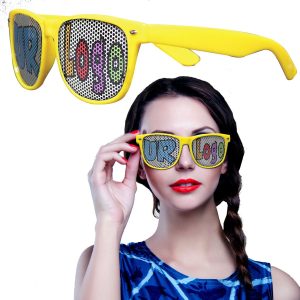 Yellow Novelty Custom Sunglasses - 12 Pack by Windy City Novelties- BIL1-BIL193DZ
