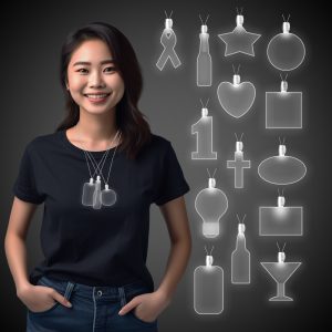White LED Pendant Necklaces by Windy City Novelties- LIT905