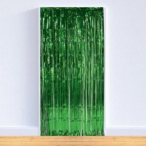 Green Metallic Fringed Door Curtain by Windy City Novelties- DEC035EA