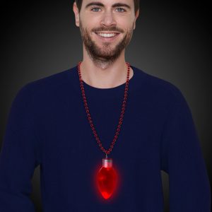 LED Jumbo Christmas Bulb Necklace by Windy City Novelties- LIT580EA
