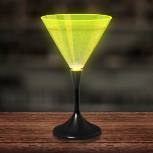 LED Neon Yellow 7 oz. Martini Glass by Windy City Novelties- LIT-LIT783EA