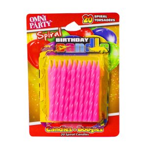 Pink Spiral Candles by Windy City Novelties- CDL4152504UN