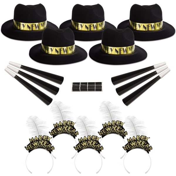 Golden Midnight New Year Party Kit For 50 by Windy City Novelties- PAR103UN