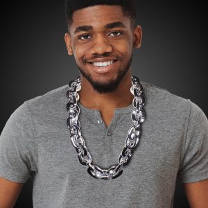 LED Silver Chain Link Necklace by Windy City Novelties- LIT49-LIT495EA