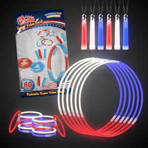 Patriotic Glow Super Value Pack by Windy City Novelties- GNO037UN