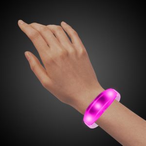 LED Sound-Activated Pink Stretchy Bracelet by Windy City Novelties- LIT2-LIT279EA