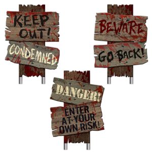 Cemetery Sidewalk Signs - 3 Per Unit by Windy City Novelties- DEC190463UN