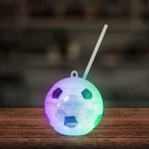 LED Soccer Ball Cup with Straw by Windy City Novelties- LIT691EA