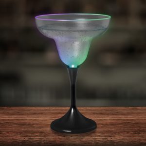 LED 10 oz. Margarita Glass Black Stem by Windy City Novelties- LIT855EA
