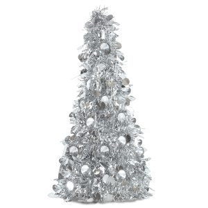 Silver Tinsel Tree 10" Centerpiece by Windy City Novelties- DEC240595EA