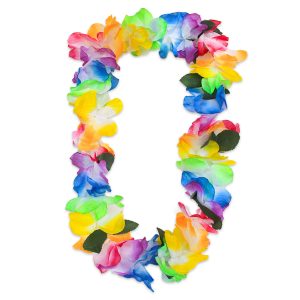 Tie Dye Silk Flower Leis - 12 Pack by Windy City Novelties- NOV376DZ
