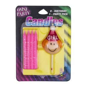 Pink Birthday Girl Candles Pack by Windy City Novelties- CDL45051UN
