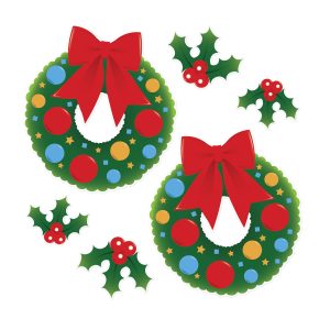 Holly & Wreath Christmas Cutouts by Windy City Novelties- DEC20902UN