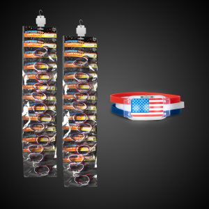 LED Patriotic Bracelets Retail Display by Windy City Novelties- RHJ670UN