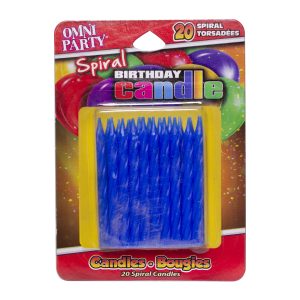 Blue Spiral Birthday Candles by Windy City Novelties- CDL4152052UN