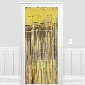 Gold Metallic Fringe Curtain by Windy City Novelties- DEC033EA