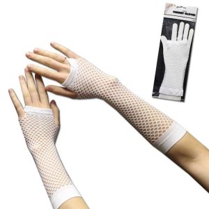 White Fishnet Fingerless Gloves by Windy City Novelties- APR09-APR095UN