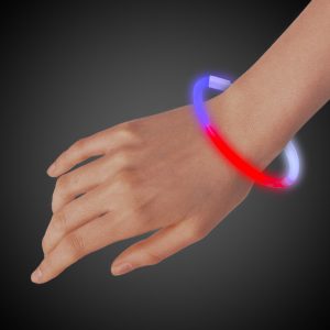 Red, White, Blue Glow 9" Bracelets by Windy City Novelties- GBS611UN