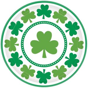 St. Pat's Shamrocks 9" Plates - 8 Pack by Windy City Novelties- PAP1453DPUN