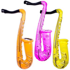 Inflatable Saxophones - 24" Multi - Color, 12 Pack by Windy City Novelties- INF107DZ