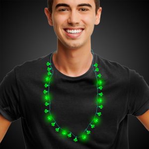 LED Shamrock Necklace by Windy City Novelties- JLR548EA