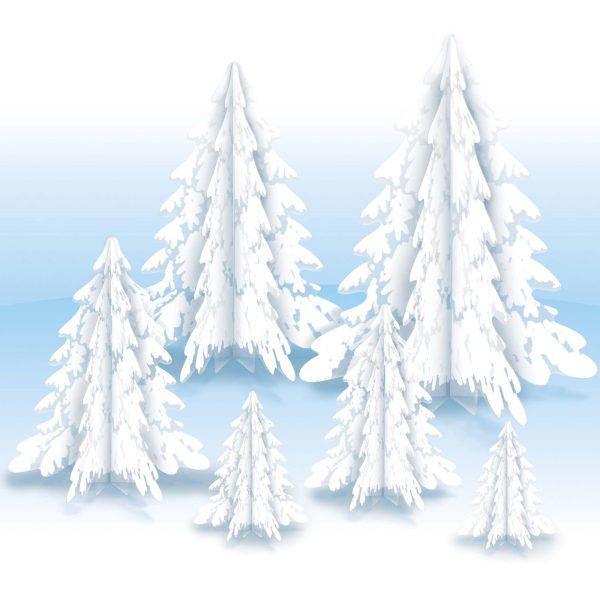 3D Clear Winter Pine Trees Centerpiece by Windy City Novelties- DEC20133UN